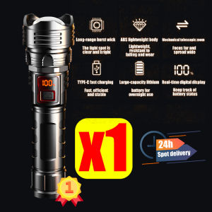 ✨【Super bright】100x brightness 980000 LUMEN🔦lampu suluh torch light Fast charging speed & large hattery capacity torch light rechargeable flashlight lampu suluh led 500000w tourchlight led lights手电筒 强光 led 远射 可充电