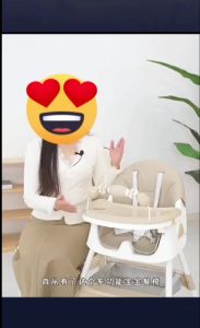 Foldable Baby dining chair Adjustable heigh Multifunctional baby high chair With wheels Safety Belt