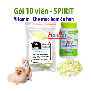 Gói 10 viên sữa dê Spirit Dưỡng chất canxi cho chó mèo chống rụng lông chắc xương và biếng ăn.
