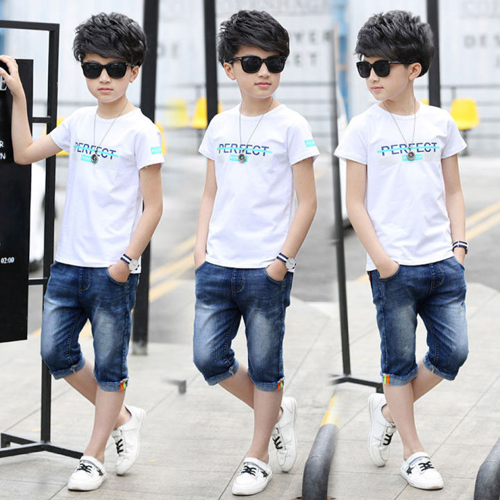 Boys Clothes Set Short Sleeve T Shirt +Pants Summer Kids Boy Sports Suit  Children Clothing Outfits Teen 5 6 7 8 9 10 11 12 Years 210326 From Bai08,  $10.43 | DHgate.Com