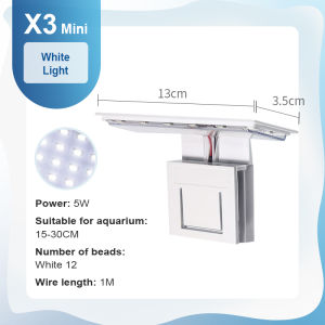 【DDC AQUA】Aquarium Light Jar Lamp White Light Portable Lights to Illuminate Fish Tanks LED Light Clip