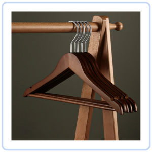 【DAILY ESSENTIAL】 Wooden Clothes or Clip Pants Hangers | Light or Dark Pine | 10 or 20 Pieces