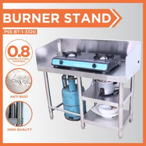 [2 Tier]Meja Stainless Steel Kitchen Table Stove Preparation Table Burner Stand Stove Table Cooking Table Kitchen Cooking Table Meja Dapur Meja Steel Kitchen Workstation Table