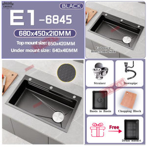 SG.READY STOCK.Kitchen Honeycomb Embossed Large Single Sink /SUS 304 Stainless Steel sink/Sink Basin(1-3 Days delivery)