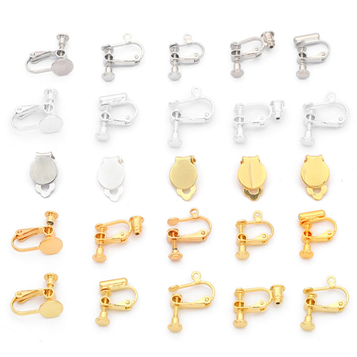 4pcs Fashion Copper Base Earring Clip Clasp Findings 14K/Silver
