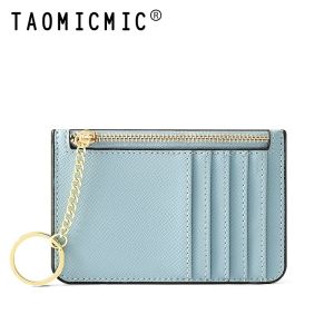 Korean Fashion Zipper Atm ID Credit Photocard Holder For Men Women Ins Coin Purse Wallet With Card Holder with Keychain
