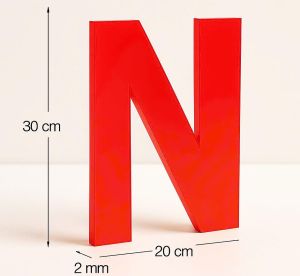 CẮT CHỮ MICA THEO YÊU CẦU – MICA MÀU ĐỎ ĐÀI LOAN CAO 30CM DÀY 2MM