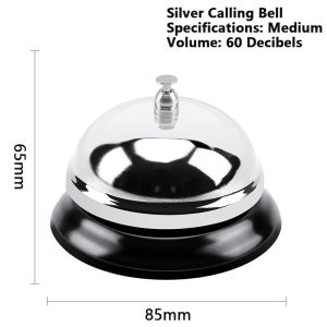 Stainless Steel Service Bell Call Bell Service Ring Kitchen Hotel Bell Restaurant Bar Bell ( silver/yellow )