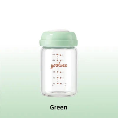 yootree Glass Breast Milk Storage Bottle 180ml BPA Free Leakproof Breastmilk Container Wide Neck Milk Storage Bottle Freezer Safe