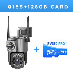 V380 PRO Q15S 8MP dual lens HD 1080P IP Security camera outdoor waterproof Wireless WiFi connection 360 full color night vision two-way call connect cellphone surveillance camera