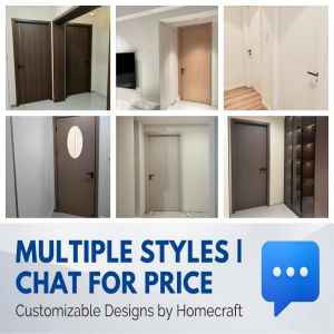 Solid Wood Bedroom Door Soundproof Composite Room Door Carbon Crystal Customize Size Color BTO Condo HDB High End Interior Door