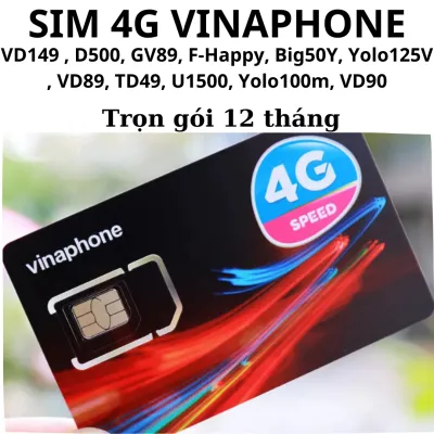 Sim Và Esim 4G Vinaphone Trọn Gói 12 tháng D500 TD49 BIG50Y U1500 VD149 F-HAPPY. Esim yêu cầu inbox shop