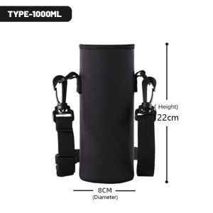 1000ML Sports Water Bottle Case Insulated Bag Neoprene Pouch Holder Sleeve Cover Carrier for Mug Bottle Cup Portable Water Bottle Carrier Bag Cup Cover Sleeve Holder Vacuum Pouch Portable Insulat Bag with Strap Water Bottle Case