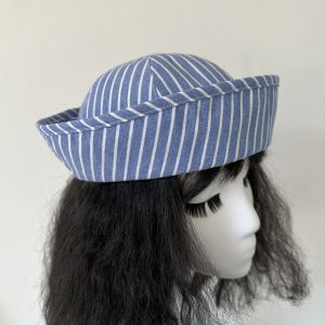 MAYNN Cute Stripe Sailor Hat Y2K Cotton Navy Hat Kawaii Blue Striped Captain Hat Spring