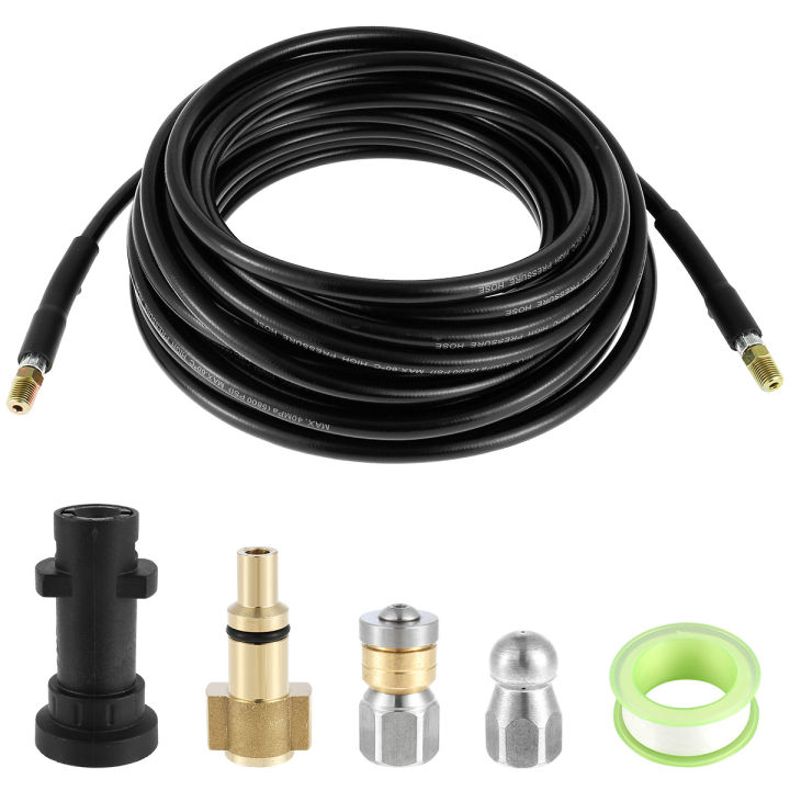 Sewer Jetter Kit Ft M High Pressure Drain Pipe Cleaner Cleaning Hose Sewer Jetter