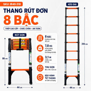 THANG RÚT ĐƠN THÉP CARBON NIKITA – TẢI TRỌNG 150KG - BẢO HÀNH CHÍNH HÃNG 1 NĂM