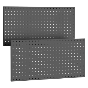 Set of 2 Rusts Resistant Metal Pegboard Wall Panels With Pre Drilled Holes For Wall Mounted Tool Accessories Organizers