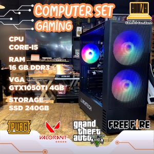 คอมพิวเตอร์ประกอบ Core-i5 / Ram 16GB / SSD 240GB / GTX1050Ti 4GB ทำงาน เล่นเกม PUBG/FreeFire/GTAV/Valorant - ComSciComZone