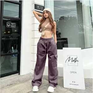 CELANA JOGGER JOOY SWEETPANTS CELANA CARGO PANJANG WANITA / CELANA CARGO WANITA BAHAN FLECEE TEBAL TERLARIS 2023 / CARGO WANITA