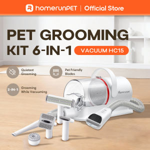 HomerunPet Smart Pet Grooming Kit with Vacuum Suction Ultra Quiet Clippers and 6-in-1 Tools