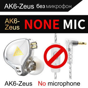 Original QKZ AK6-Zeus Premium Edition Hifi Subwoofer Earphones  Detachable Audio Cable 3.5MM AUX Noise Cancelling Music Headphones Gaming Sport Live Streaming Sing Stage Monitor Earbuds