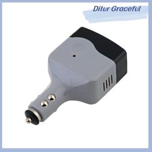 Ditur Car Mobile Converter Inverter Adapter DC 12V 24V to AC 220V Charger Power+USB