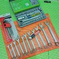 Paket 1 Set Lengkap Kunci Motor Tools Kunci Sok 40 Pcs Toolkit + Kunci Ring Pas Set 11 Pcs + Kunci L Kombinasi Bintang Bonus Obeng Min Plus. 