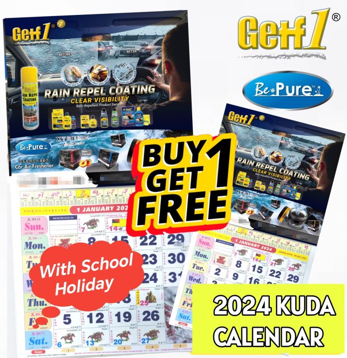 (Ready Stock)2024 School Public Holiday Horse Calendar Wall Calendar