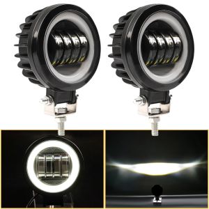 Halo Angel Eye 4-Lens LED Projector Headlight 6000K White with DRL for Car Motorcycle