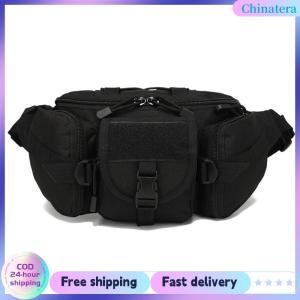 [Chinatera Flagship Store] Multipurpose Fanny Pouch Nylon Portable Outdoor Sports Waist Pack Waterproof Large Capacity for Camping Hiking Traveling Running