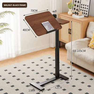 Upgraded Adjustable Height Bedside Table Lifting Desk/Movable Sofa Side Coffee Table with Wheels