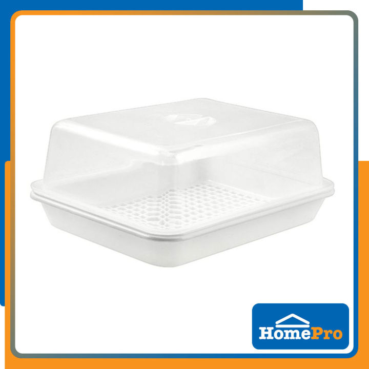 HomePro GWARE Dish Drainer With Lid NEO442AB W40.5xD31.5xH16.5 Cm White
