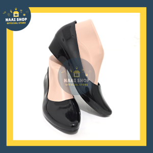 L550-2 Sepatu Wedges Wanita Jelly Kilap Glossy Glanz Sepatu Kerja Cewek Lentur Elegant Glanzton Naai