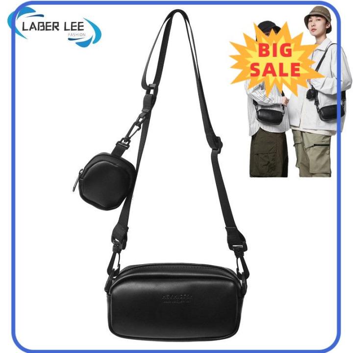 100 ORIGINAL LABER LEE Unisex Ins Japanese Sling Bag PU Leather Casual Crossbody Bag Trendy Small Square Bag Lazada