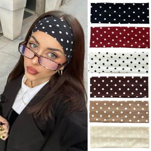 Y2K Retro Boho Breeze Wind Dot Stretch Womens Hairbands Korean Ins Fashion Wide Headbands Yoga Sports Dating Hair Accessories