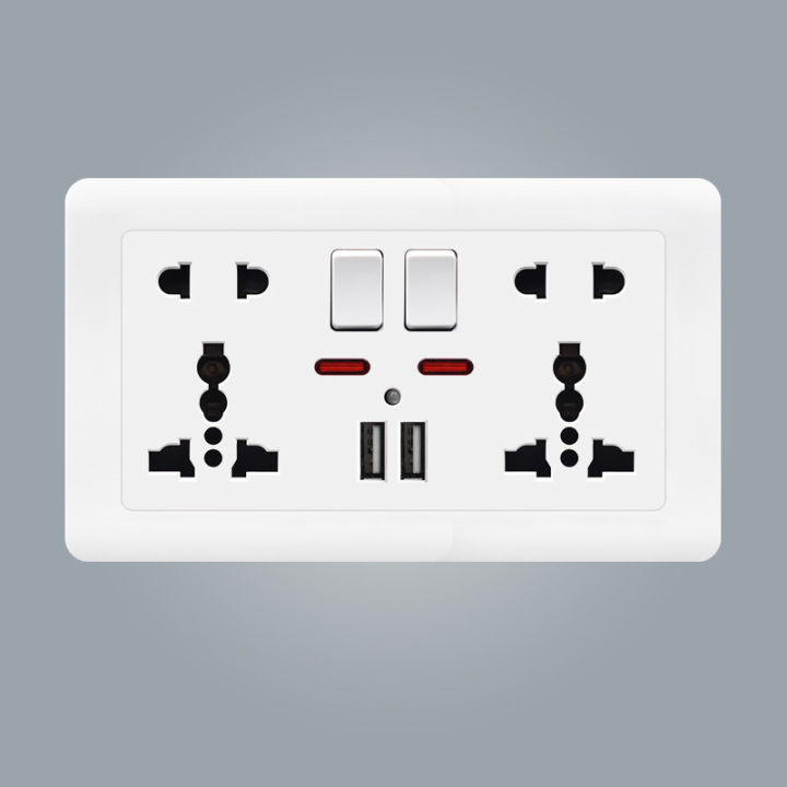( Tặng Đế Âm Tường )Ổ cắm điện âm tường 220V tích hợp 2 cổng USB 5V/2 ...
