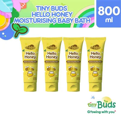 Tiny Buds Hello Honey Moisturizing Baby Bath 200ml - Set of 4