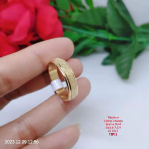 Cincin Titanium Premium Perhiasan Aksesoris Lapis Emas Terlaris Anti Karat Anti Luntur CT14