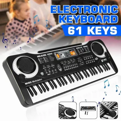 Minsine61 Key Electronic Piano Music Keyboard With Microphone 61-Key Digital Electric Piano Keyboard & Sheet Music Stand - Portable Electronic Keyboard for Beginners keyboard midi