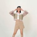 Pakepakaii - Jacket Wanita Jelly Varsity Crop Jacket. 