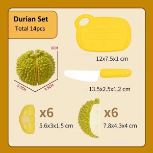 ENCOUNT Plastic Cutting Play Food Set Xmas Gifts Colourful Kids Kitchen Toys  Girl Interactive Toys