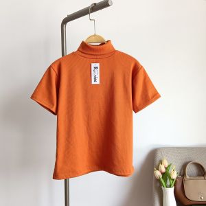 Kaos turtleneck wanita lengan pendek / inner kerah tinggi / kaos rib cewek daily kekinian / ramise