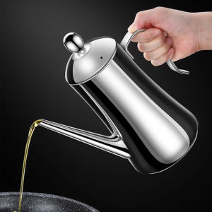 Ultra Thick Pure 304 Stainless Steel Kitchen Oil Kettle LFGB Certification Oiler 1300ml Bionic Design Eagle Beak Spout Oil Can2026