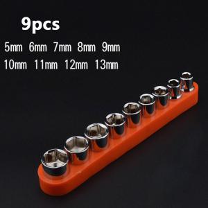 KONEKTOR SOCKET DRIVER HEX HEAD BIT SOCKET SET KUNCI WRENCH 1/4 ADAPTER 5-13 MM 9 PCS / PC