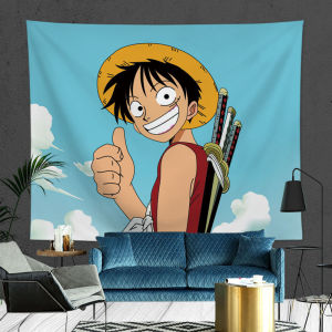 One ชิ้นผ้าลายยิปซีตกแต่งผนัง Luffy ผ้าฉากหลังเครื่องตกแต่งฝาผนังการ์ตูนอะนิเมะแขวนผ้าม่านติดกำแพงพื้นหลังหน้าแรกห้องนั่งเล่นตกแต่ง Ins