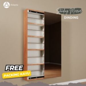 Adapta - Cermin Rak Sepatu Gantung Dinding - Cermin Rak Sepatu Kombinasi Standing Mirror Frameless