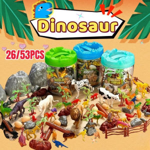 Animal Model Toys Dinosaurs Wild Animals Toy Set with Map Scene Simulation Children Toy Gift for Boy