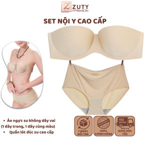 Bộ nội y nữ cao cấp ELSA BRA - Áo ngực không dây quần lót su đúc không đường may
