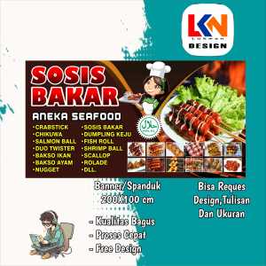 Spanduk Banner sosis Bakar custom model g