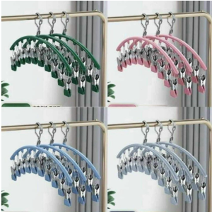 Móc Treo Đồ Lót Tất Quần Áo Trẻ Nhỏ Có Khóa Chống Gió10 Móc Kẹp Bằng Inox Sơn Tĩnh Điện Cứng Cáp